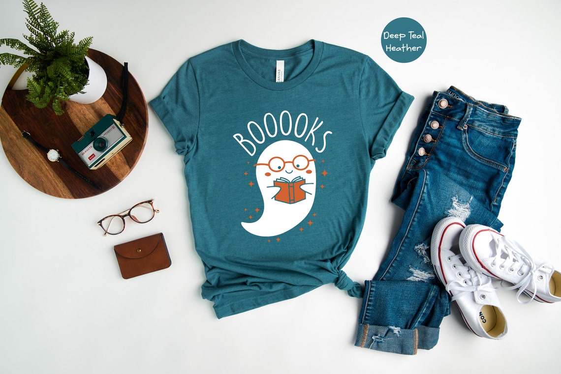 Booooks Shirt, Ghost Books, Halloween Teacher T-Shirt, Halloween Reading Shirt, Librarian Shirt, Bookworm Gift,Halloween Party Teacher Shirt