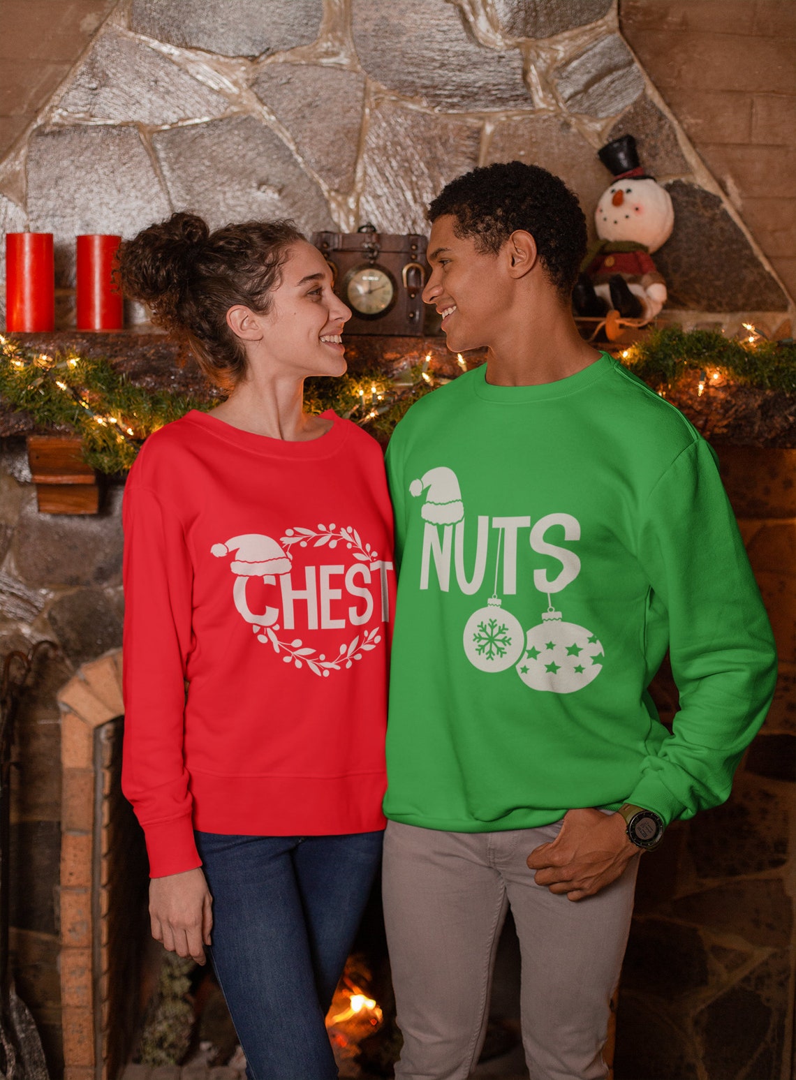 Chest Nuts Shirt, Christmas Couple Shirt, Matching shirt, Funny Christmas Shirt