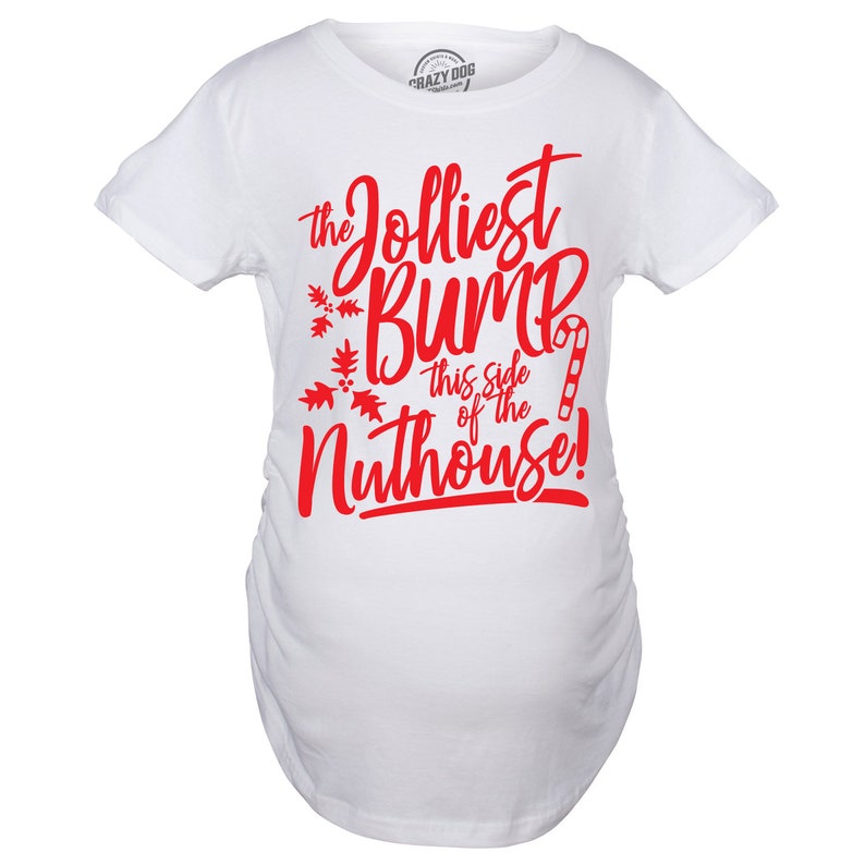 Christmas Maternity Shirt, Funny Christmas Pregnant Shirt, Pregnancy New Mom, Xmas Baby Gift, Baby Bump Shirt, Jolliest Bump, Cute Xmas