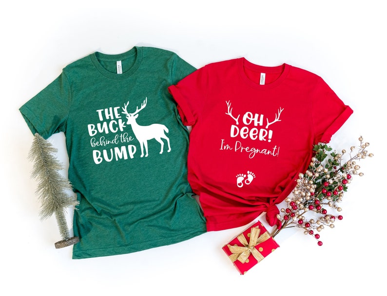 Christmas Maternity Shirt , Funny Christmas Tee, Pregnancy Announcement T-shirt, Oh Deer I'm Pregnant Shirt, Best Christmas Gift