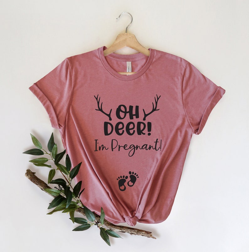 Christmas Maternity Shirt , Funny Christmas Tee, Pregnancy Announcement T-shirt, Oh Deer I'm Pregnant Shirt, Best Christmas Gift