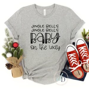 Christmas Pregnancy Announcement, Jingle Bells, Baby on the way, Funny Christmas Pregnancy Shirt, Maternity Christmas Shirt, baby reveal
