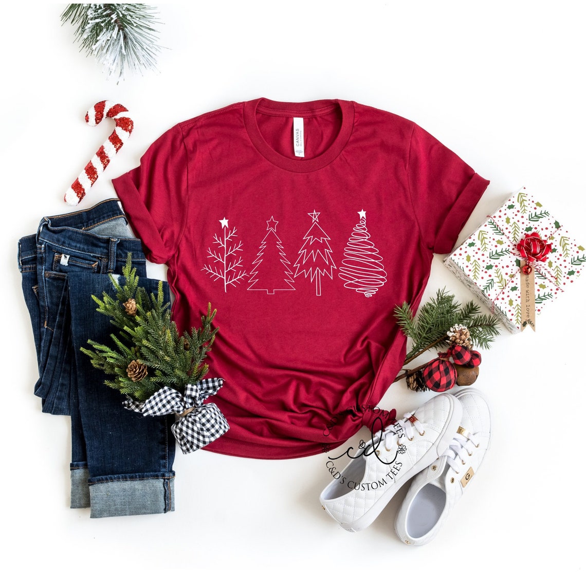 Christmas Tees - Merry Christmas Shirt - Christmas Tree Shirt - Christmas Party Shirts - Women's Christmas Tees - Holiday Tees - Winter Tees