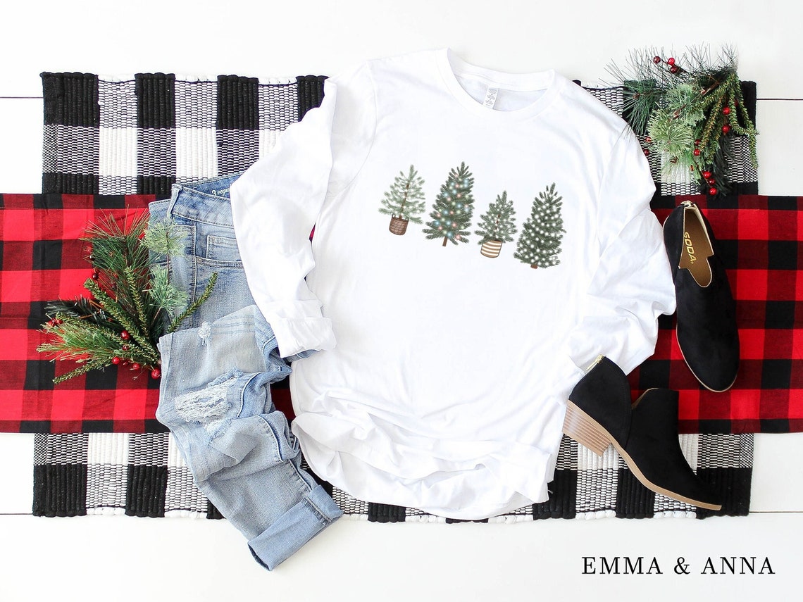 Christmas Tree Shirt, Christmas Shirts for Women, Long Sleeve Christmas Shirt, Christmas T-Shirt, Christmas Tee, Holiday Shirts, Graphic Tee
