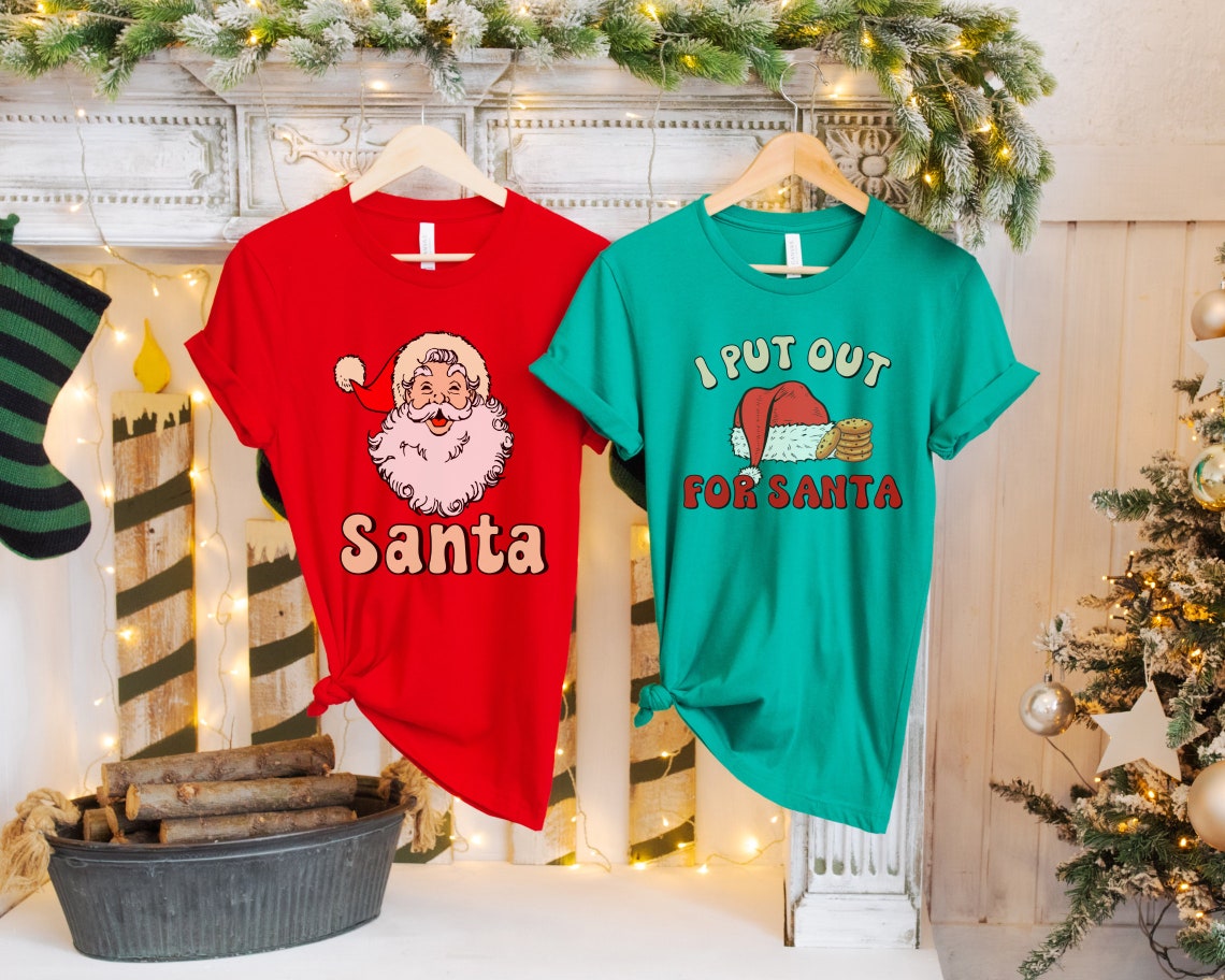 Couples Christmas Matching Shirts, Santa I Put Out for Santa Couples Funny Christmas Matching Shirts, His and Hers Couples Christmas Shirts