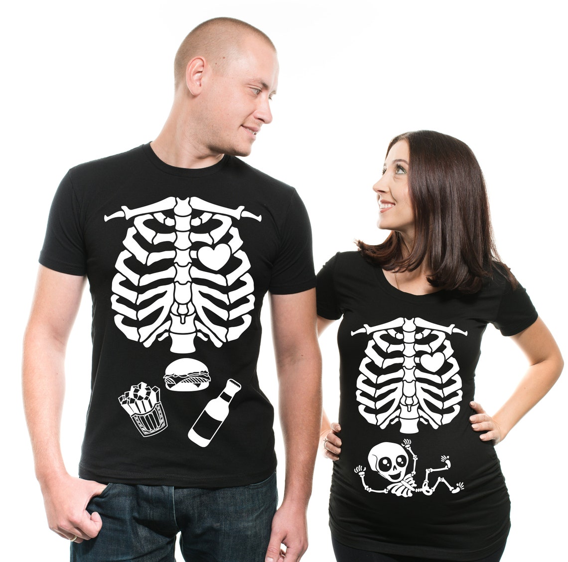 Couples Halloween Shirts Maternity Halloween costumes for pregnant women Glow in the Dark Halloween Maternity Shirt Pregnancy Shirts