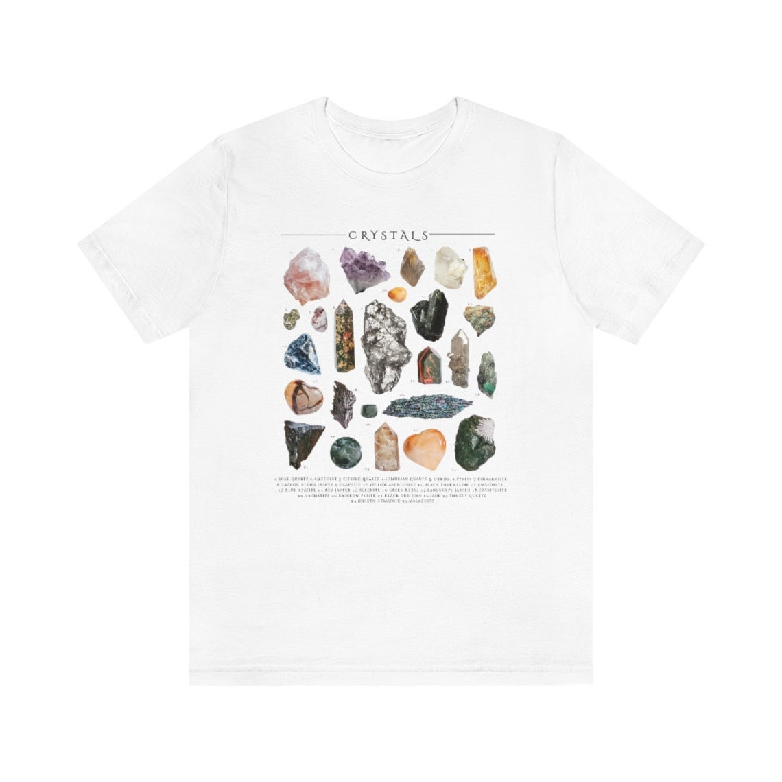 Crystal Guide Gemstone Chart T-Shirt Witchy Crystals