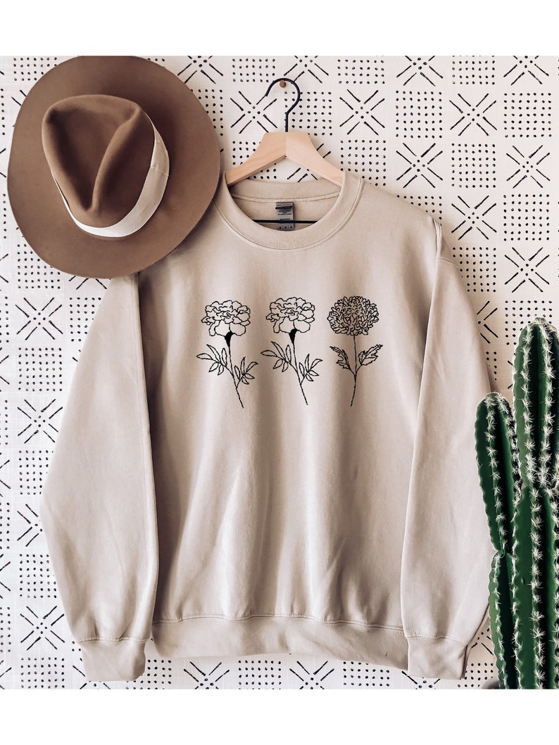 Custom Birth Month Flower Sweatshirt, Flower Shirt