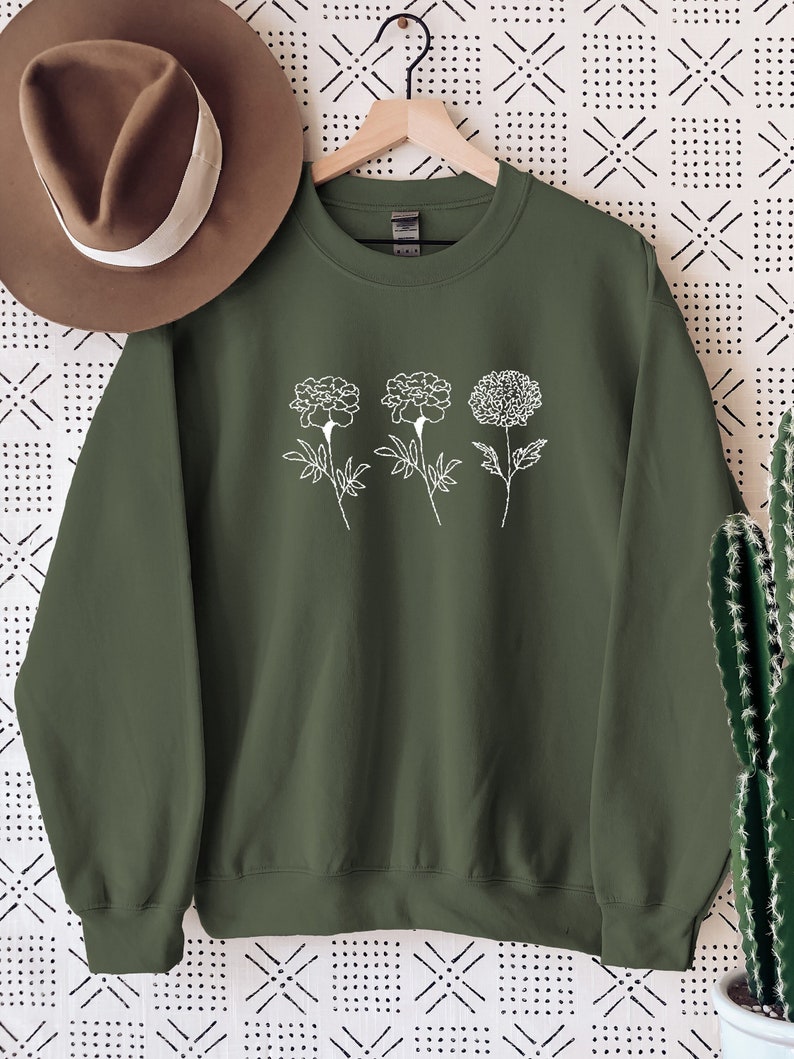 Custom Birth Month Flower Sweatshirt, Flower Shirt