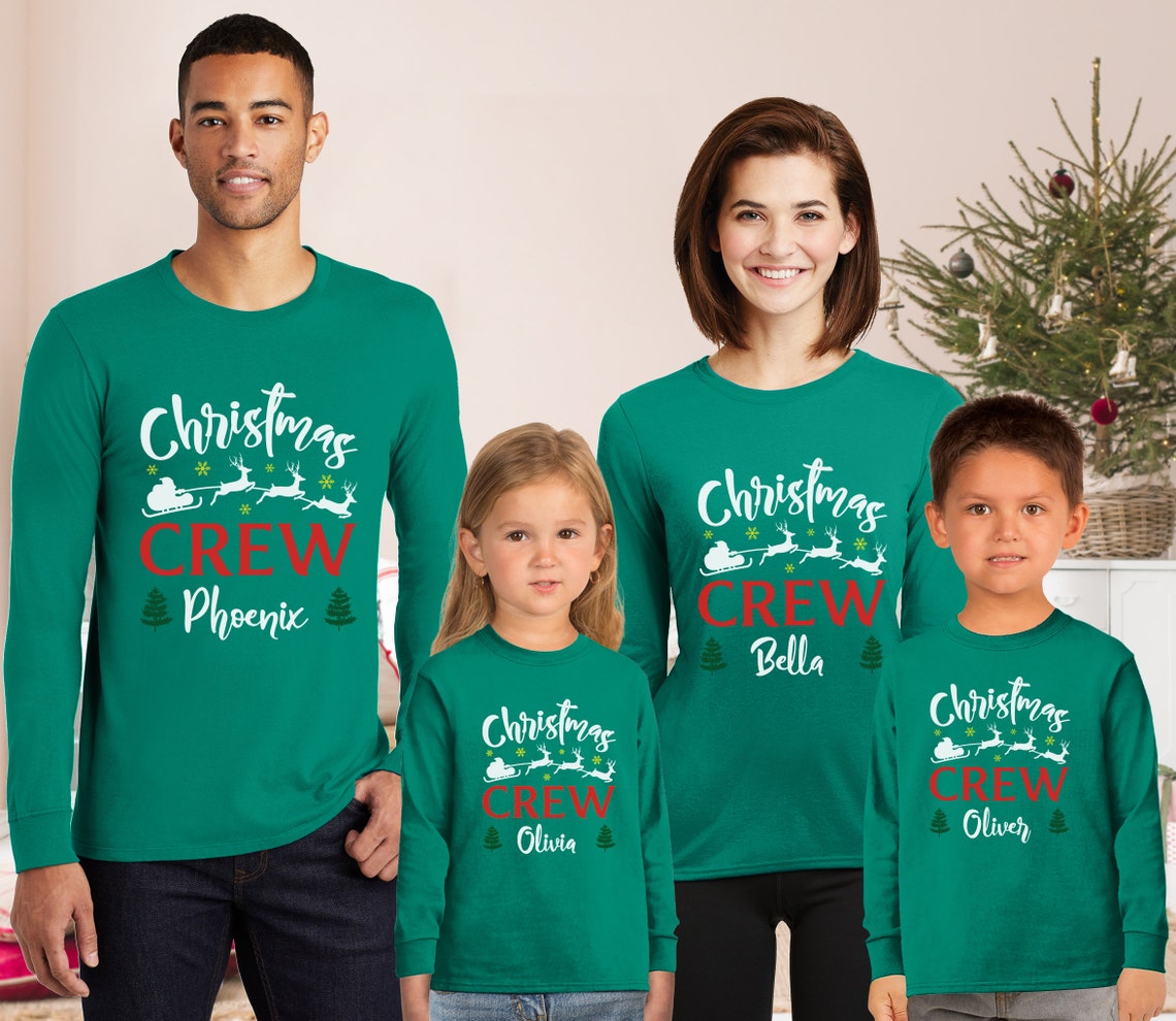 Custom Matching Family Christmas Long Sleeve, Christmas Crew Shirt, Christmas Family Crew Shirt, Christmas Family Shirt, Xmas Family Shirt
