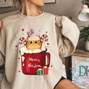 Cute Christmas Cats, Christmas Gift for Cat Owners, Christmas Coffee Sweat (3)
