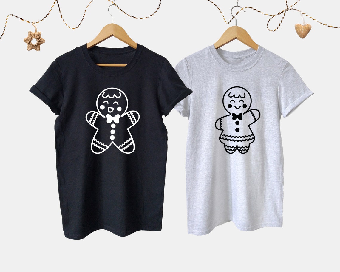 Cute Gingerbread Couple Shirts, Christmas Gift for Boyfriend Girlfriend, Holiday Pajamas for Wife Husband, Christmas Outfit Her Him