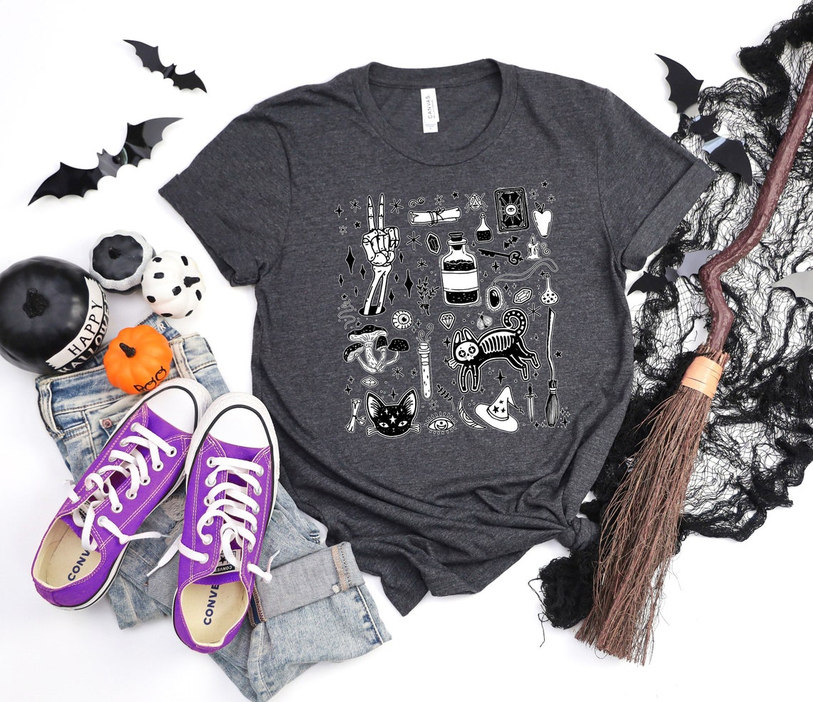 Cute Halloween Theme Shirt for Women, Halloween T-Shirts, Cute Teacher Halloween T-Shirts, Mom Halloween T-Shirts, Fall Shirts