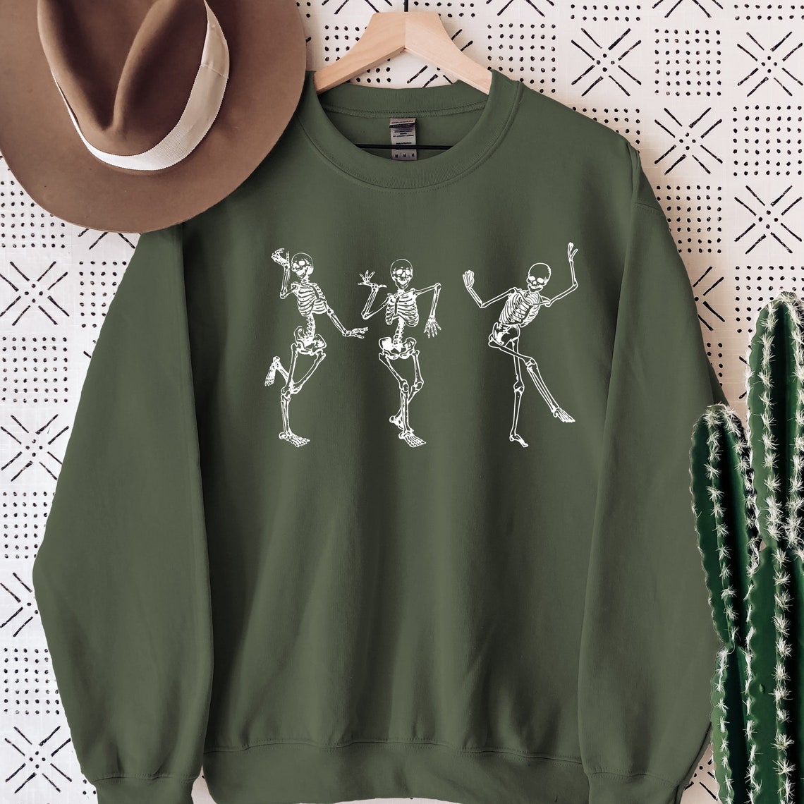 Dancing Skeleton Crewneck, Halloween Party Hoodie, Funny Happy Halloween Shirt, Oversized Sweatshirt, S2022