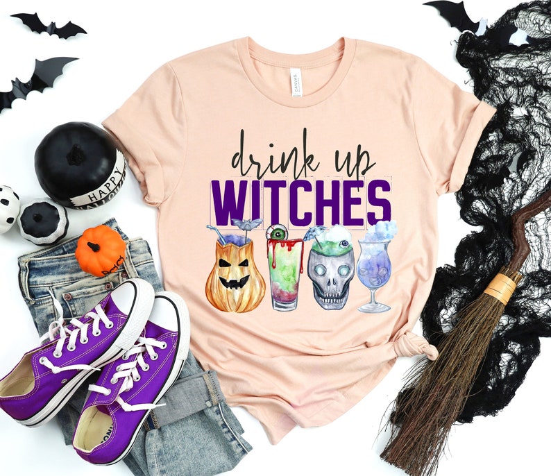 Drink Up Witches Shirt  Halloween Party Shirt, Halloween Party Outfit, Halloween Gift, Halloween Shirts for Women, Matching Halloween Shirt