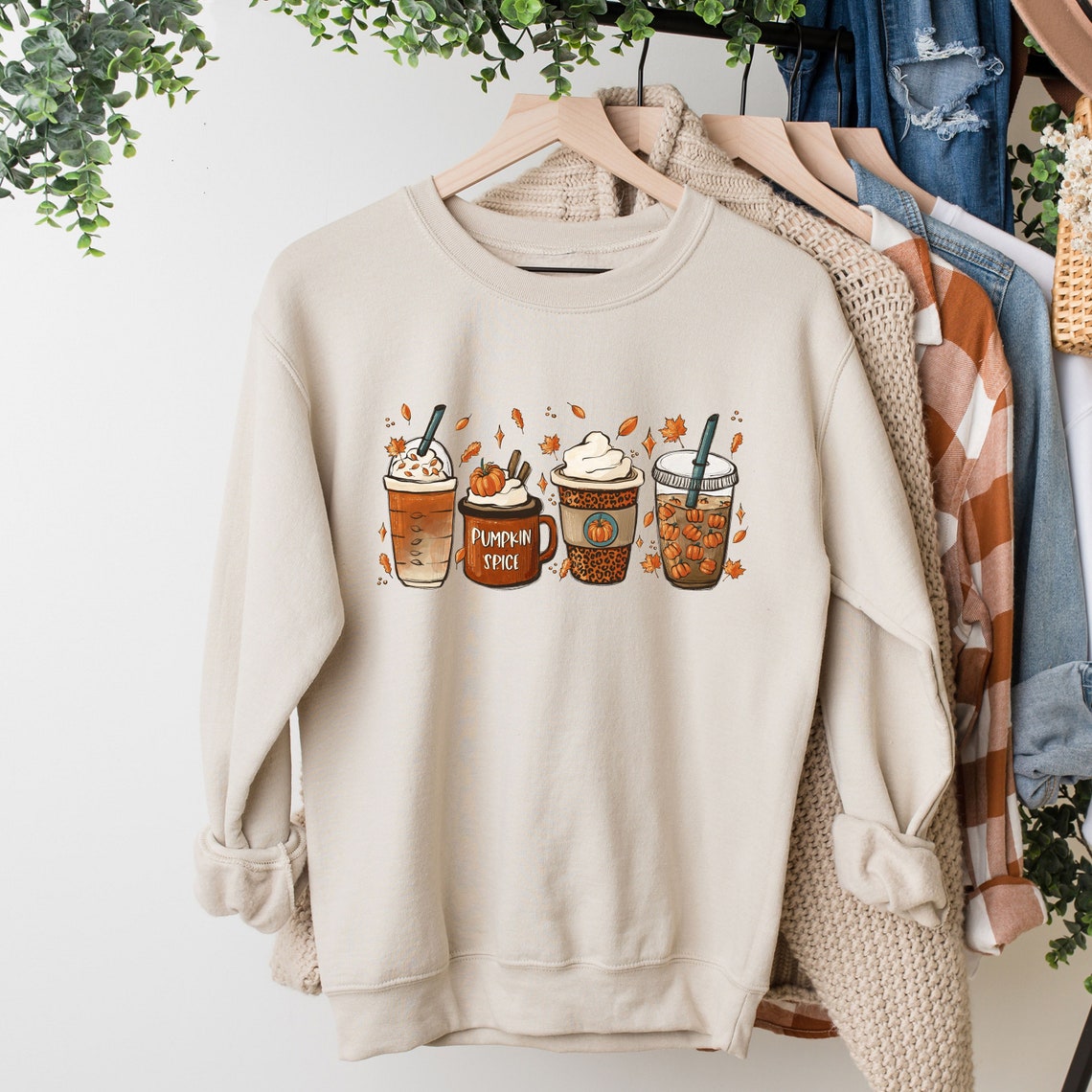 Fall Coffee Sweatshirt, Fall Sweater, Pumpkin Spice Sweatshirt, Cute Fall Sweater, Womens Fall Sweater, Coffee Sweatshirt, Unisex Plus size