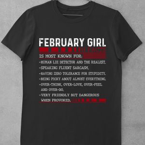 February Girl Facts T-shirt Funny Saying Cool Graphic Gift For Women