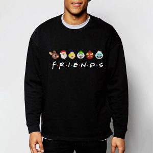 Friends Christmas shirt, Classic Christmas characters, Friends holiday sweatshirt, Rudolph Xmas Shirt, Christmas Friends Bleached T-Shirt