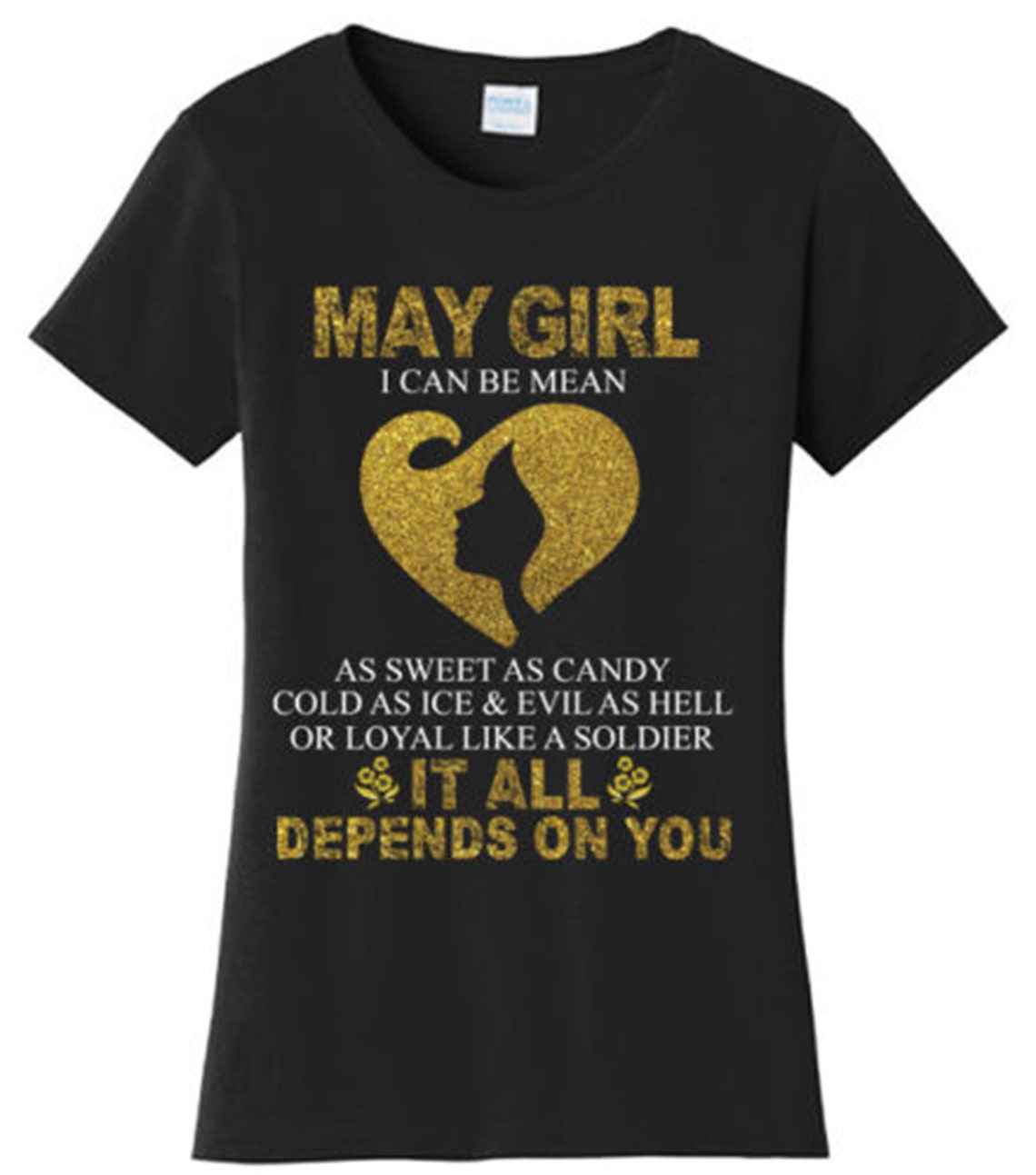 Funny May Girl Can Be Mean Birthday T Shirt