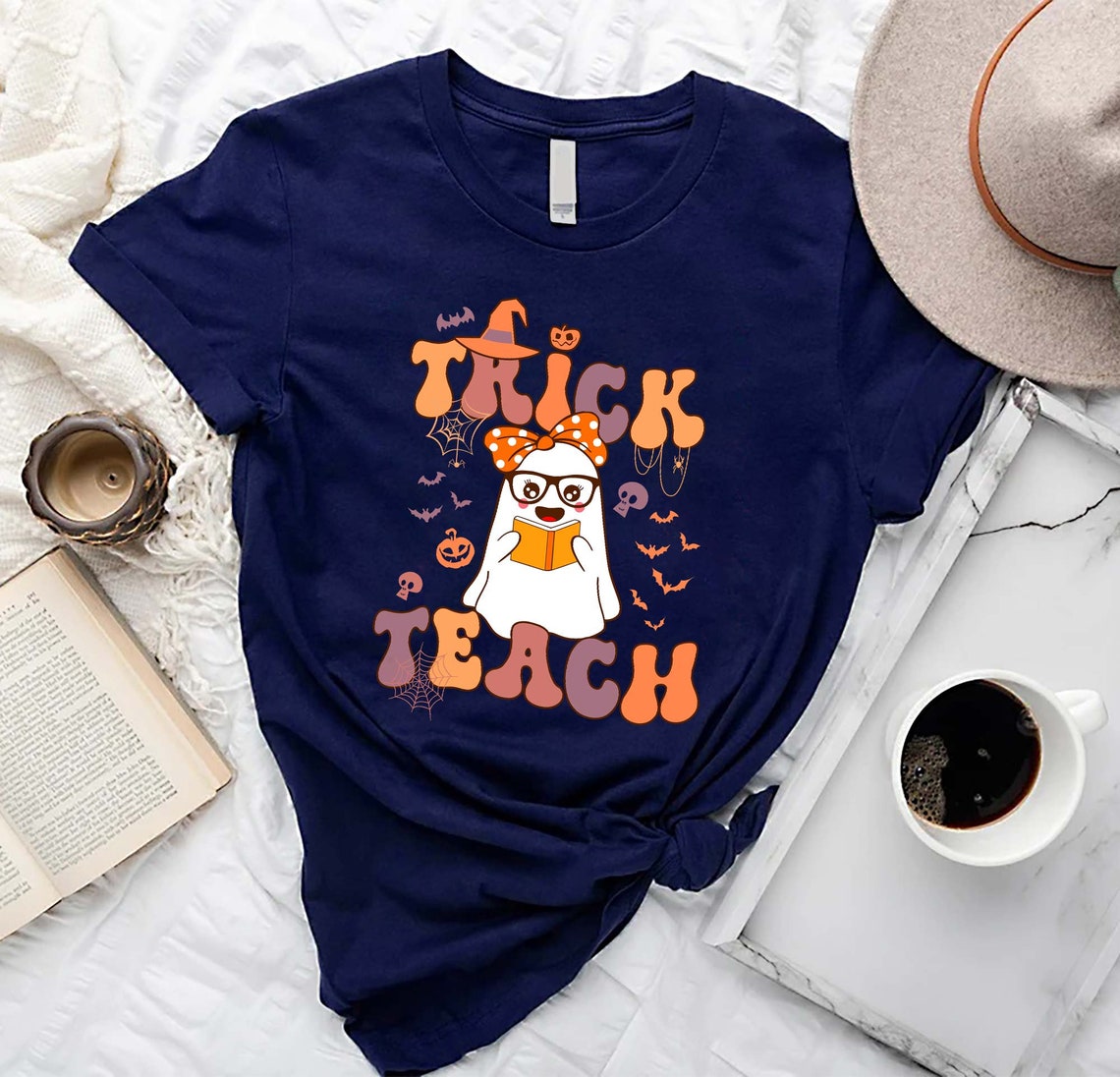 Groovy Trick Or Teach Halloween T-shirt, Spooky Teacher Shirt, Halloween Teacher Shirt, Funny Halloween Teacher Gift, School Halloween Party