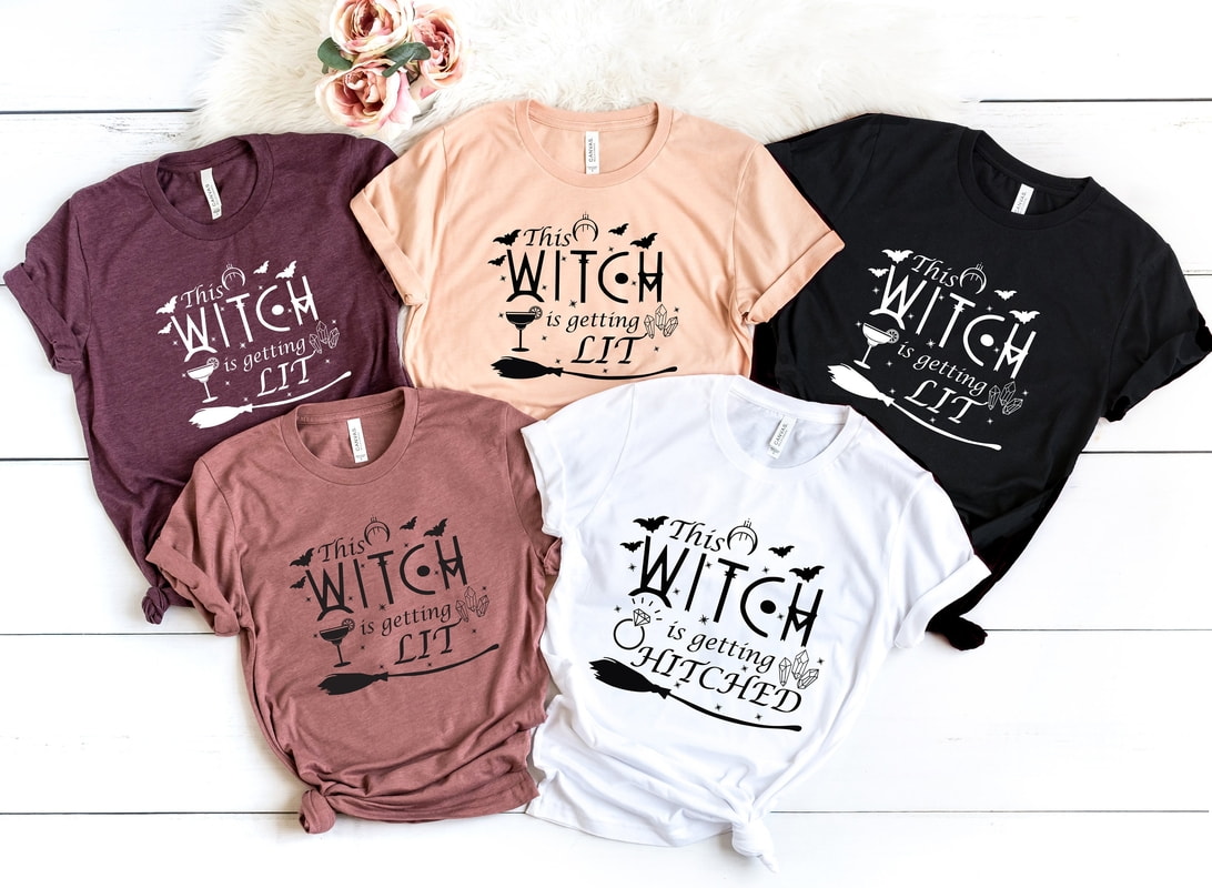Halloween Bachelorette Shirt, This Witch is Getting Hitched Tee, Bride's Crew Shirt, Bachelorette Tee, Halloween Party Shirt