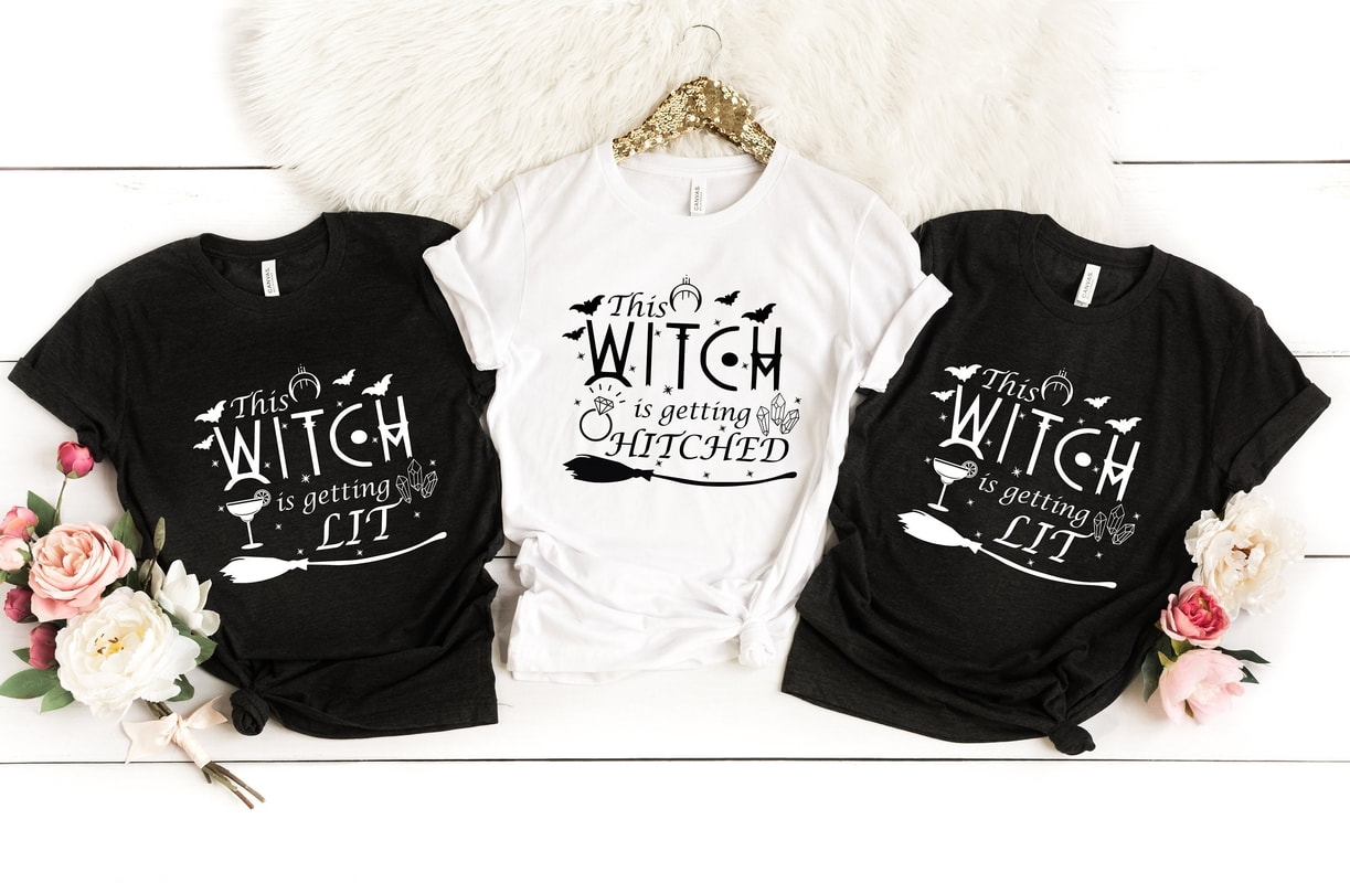 Halloween Bachelorette Shirt, This Witch is Getting Hitched Tee, Bride's Crew Shirt, Bachelorette Tee, Halloween Party Shirt
