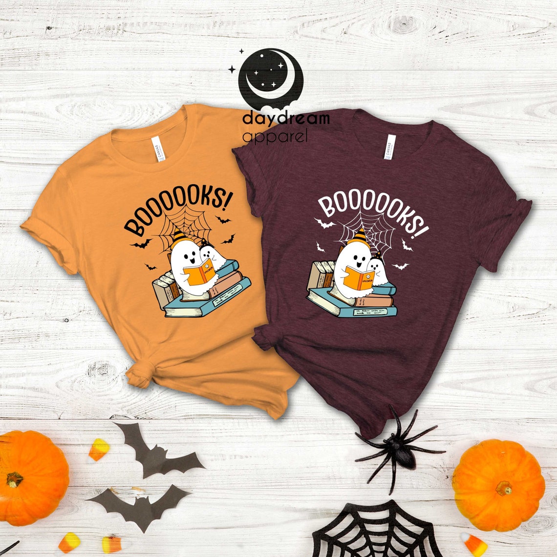 Halloween Boooooks! T-Shirt, Ghost Books Shirt, Halloween Ghost Shirt, Librarian Shirt, Book Lover Shirt, Halloween Party Teacher Shirt