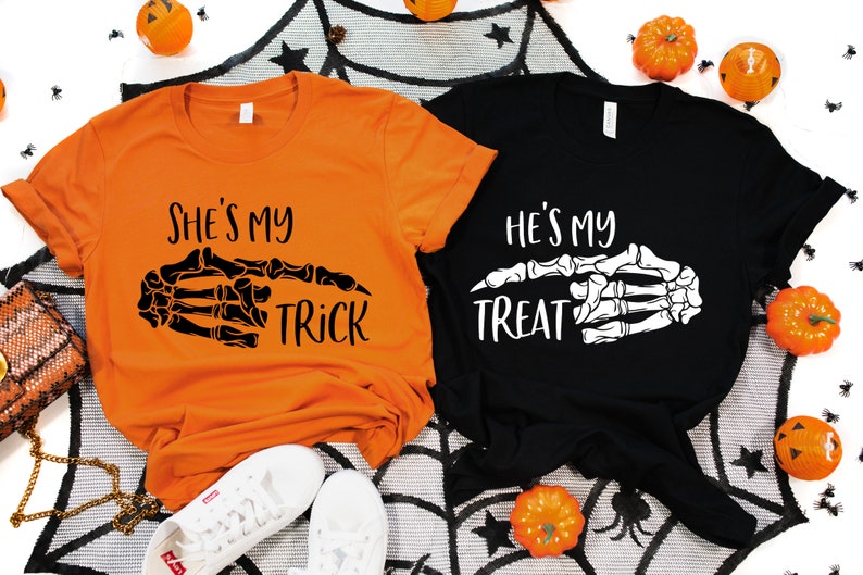 Halloween Couple Shirts, She's My Trick, He's My Treat, Trick or Treat, Couple Funny Tee, Family Matching Shirt, Matching Halloween Shirts