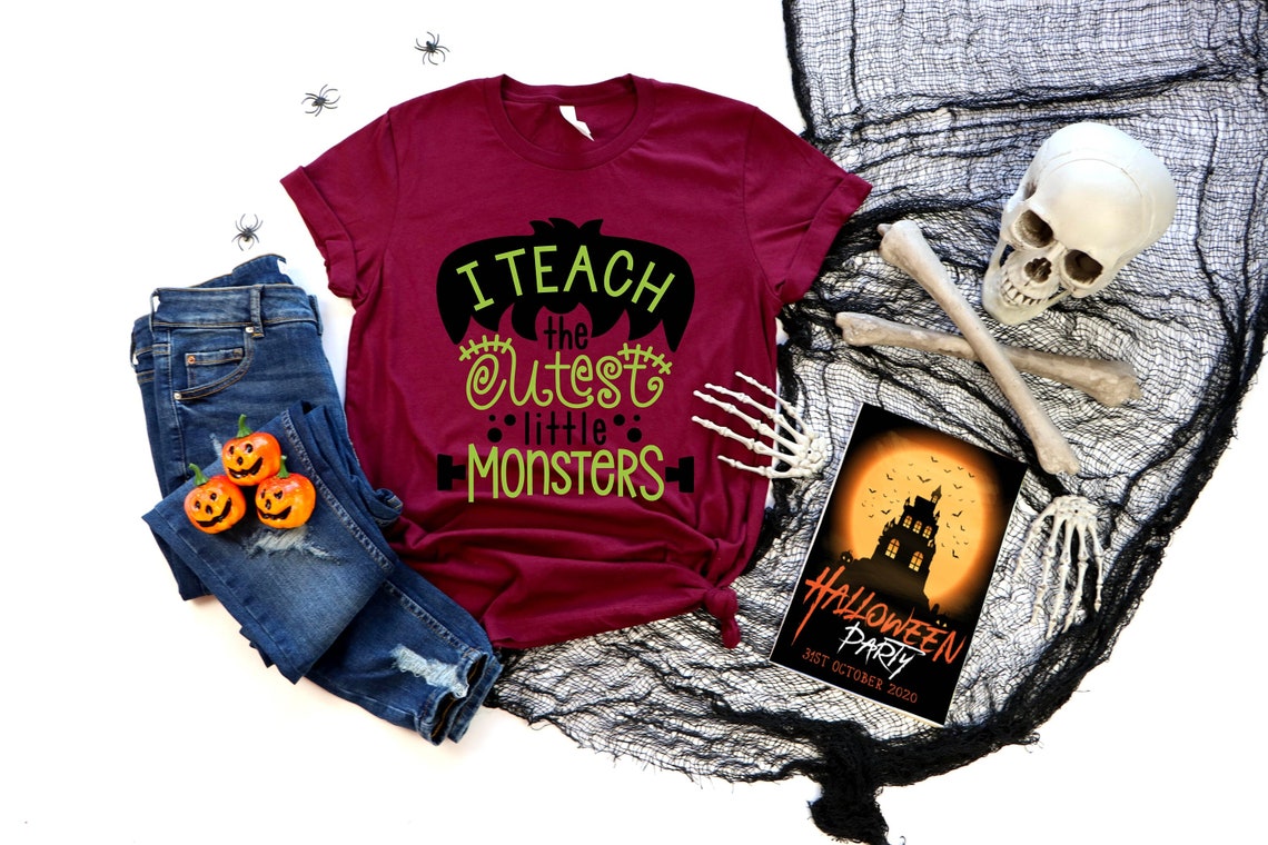 Halloween Teacher Shirt, I Teach The Cutest Little Monsters , Halloween Shirts for Teachers, Teacher Tee, Holiday Teacher, Teacher Shirts