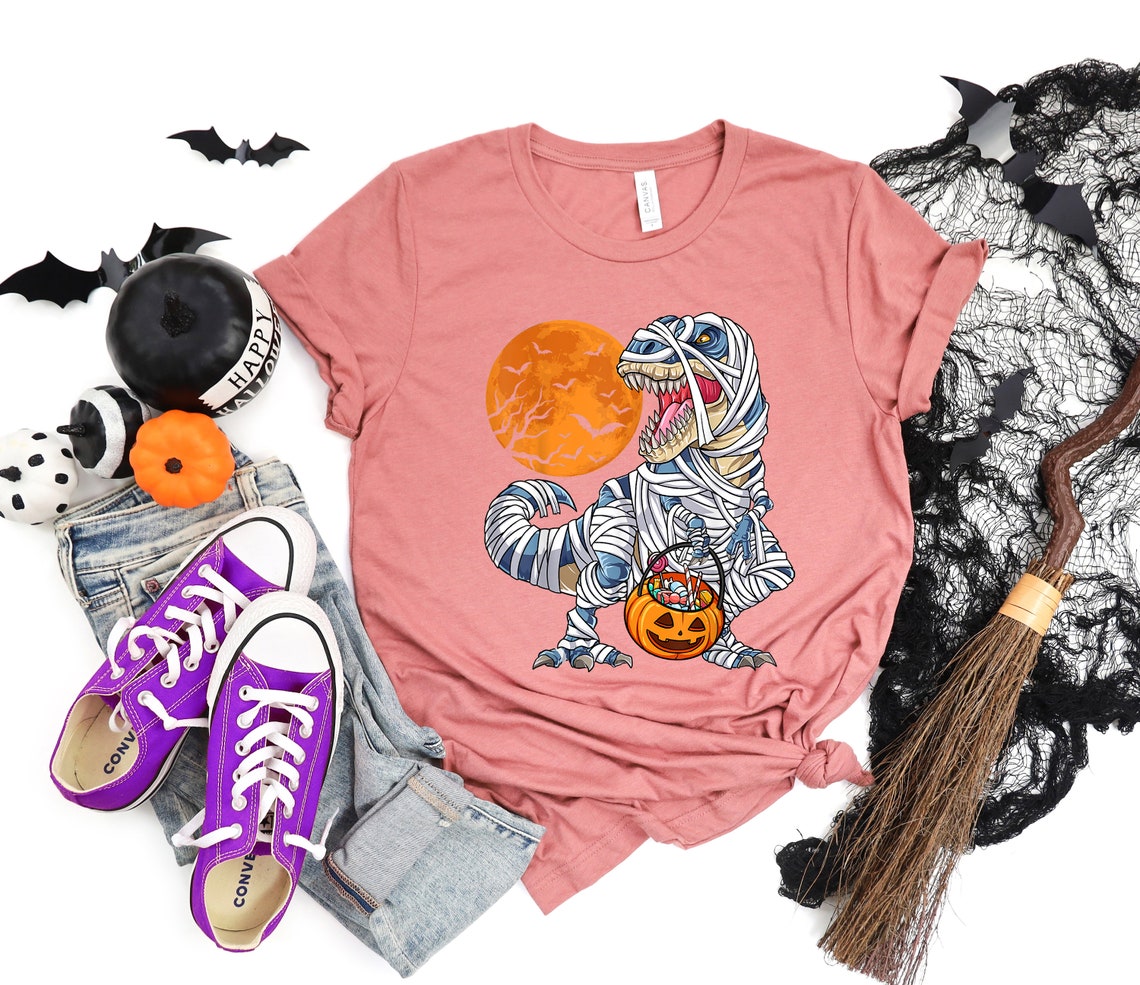 Halloween shirts, Boys Kids Dinosaur Skeleton T rex Scary T-Shirt, Spooky Saurus Rex Shirt, Cute Halloween shirt, Dinosaur Halloween tee