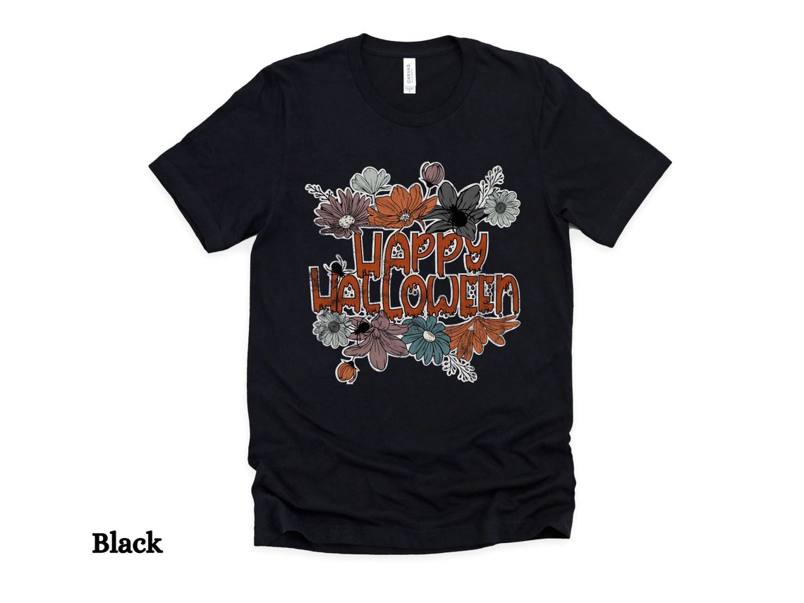 Happy Halloween Boho Retro T-Shirt, Boho Halloween Tee, Retro Boho Halloween T-Shirt, Unisex T-Shirt, Halloween Boho T-Shirt