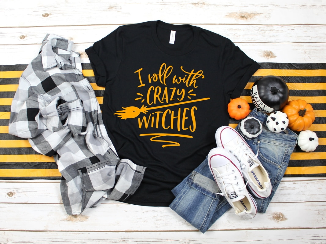 I Roll With Crazy Witches, Women Halloween Shirt, Trick or Treat, Witch Shirts, Halloween Family Shirts, Fall Shirts For Women, Trending