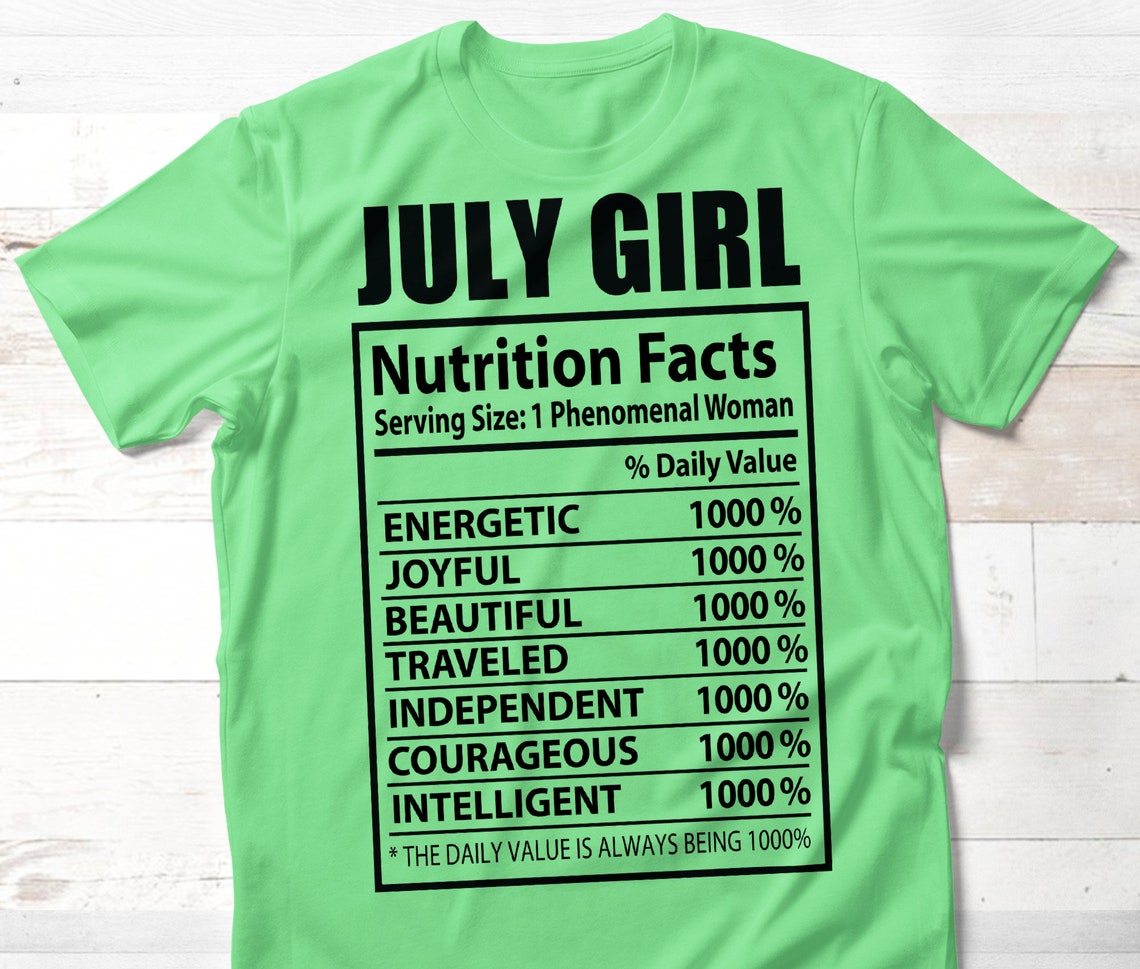 July Girl July Birthday Gemini Nutrition Fact