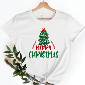 Ladies Merry Christmas Shirt, Women Holiday Shirt, Women Christmas Shi (1)