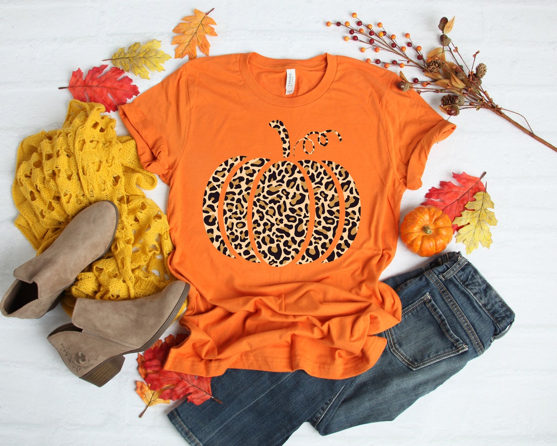 Leopard Pumpkin Shirt, Cheetah Pumpkin Shirt,Thanksgiving Shirt, Thankful Shirt,Fall Shirt, Hello Pumpkin,Family Matching Shirt