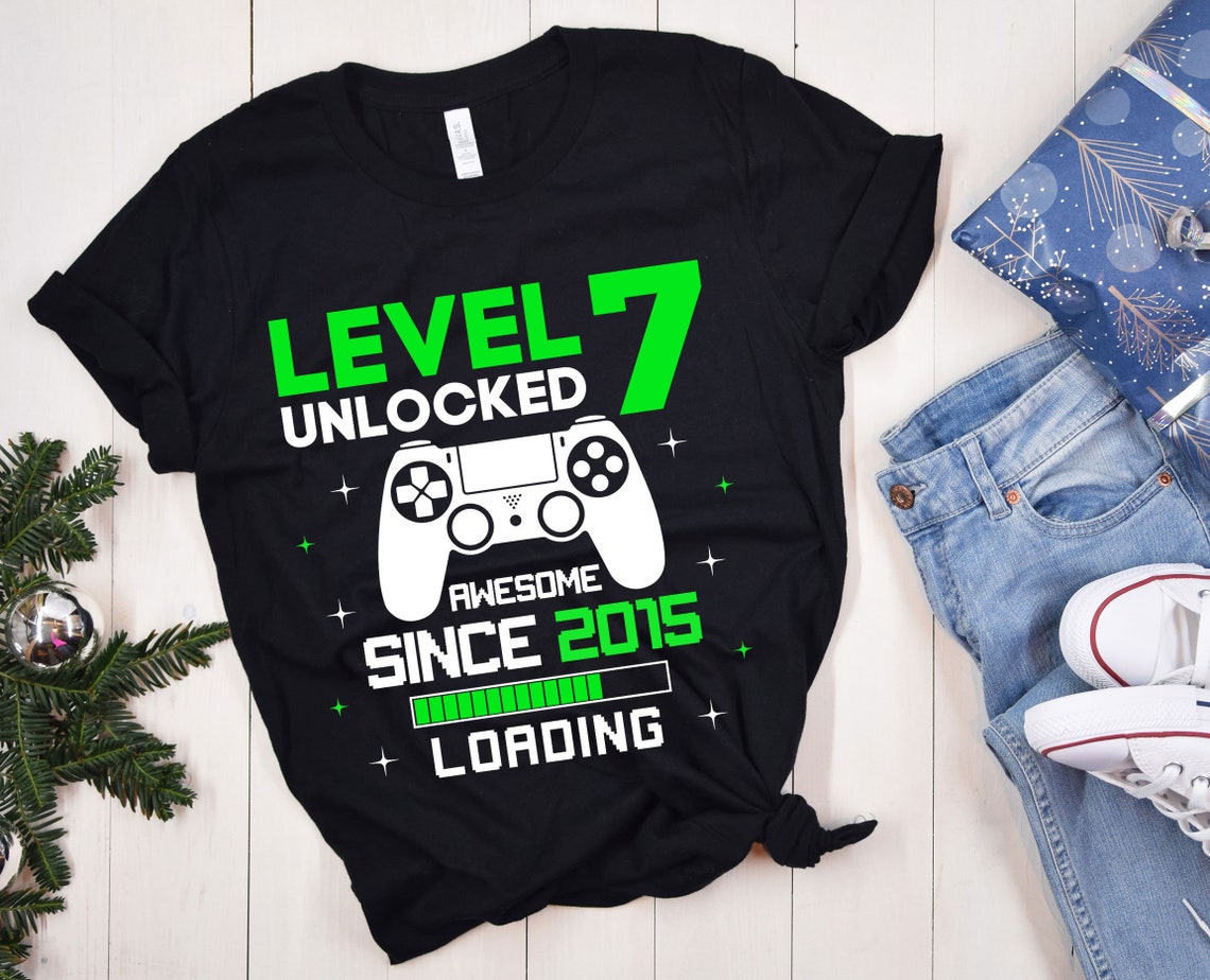 Level 7 Unlocked 7th Birthday Shirt