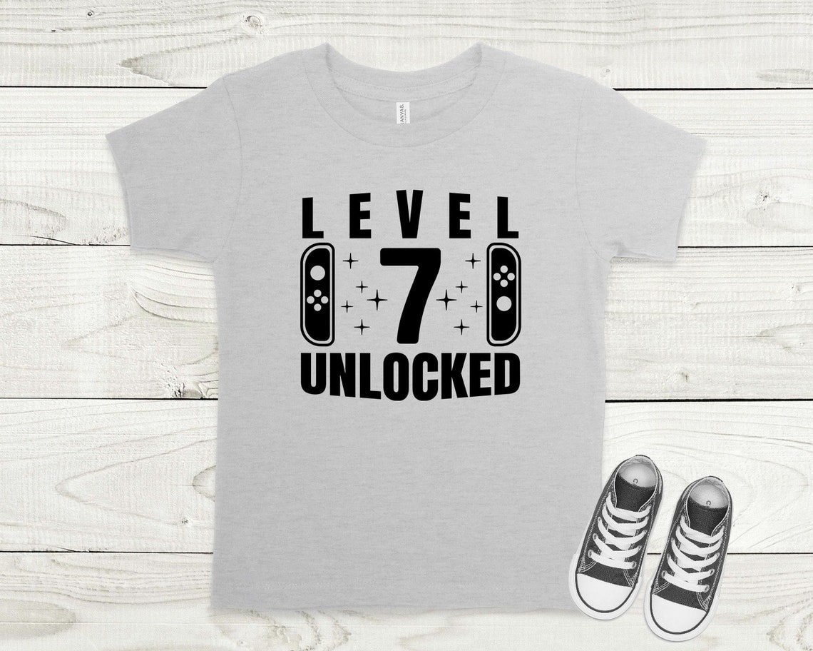 Level 7 Unlocked, Birthday Gift, 7th Birthday Gift