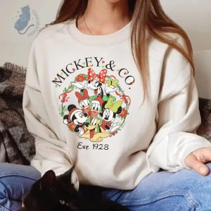 Mickey & Co Est 1928 Christmas Sweatshirt/Shirt, Mickey and Friends Christmas Shirt, Vintage Disney Christmas Shirt/ Hoodie