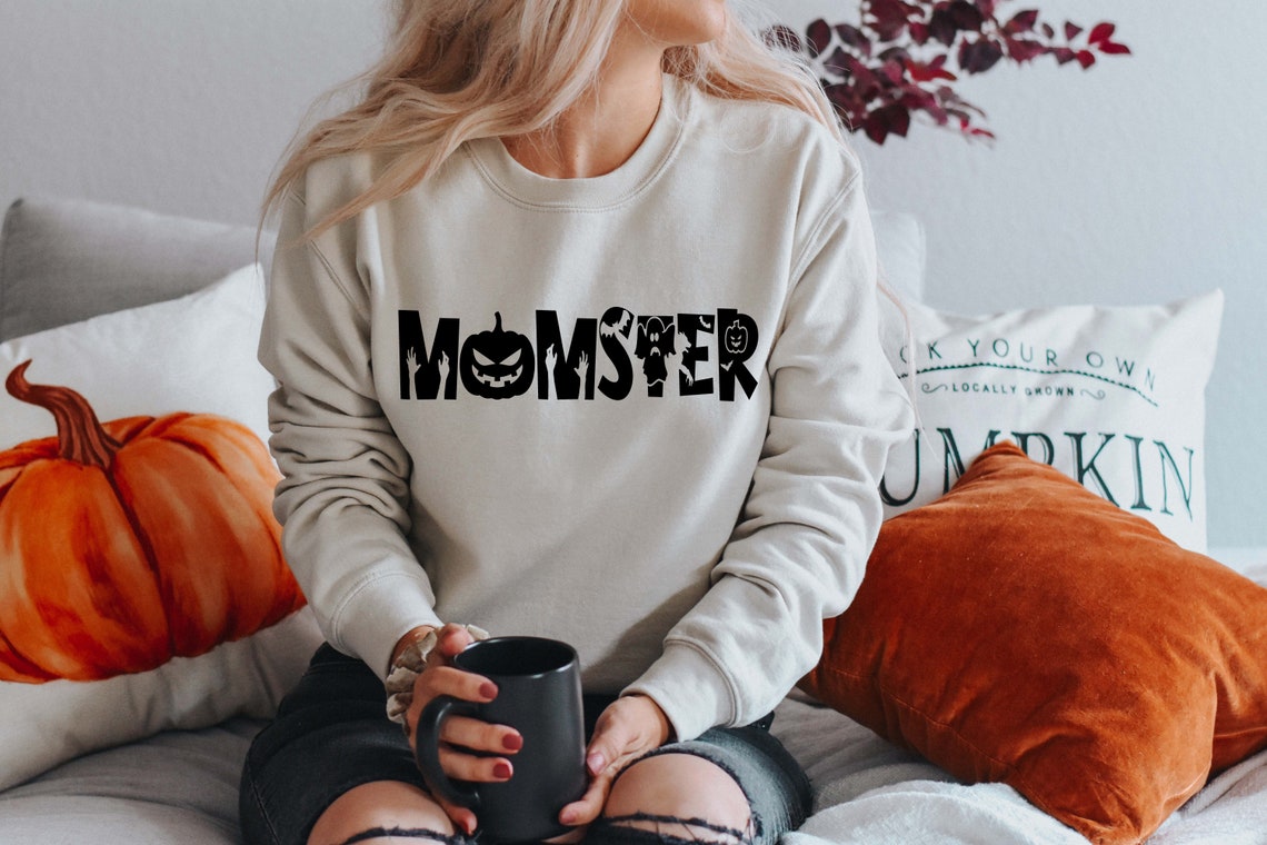 Momster Sweatshirt, Halloween Mom Sweatshirt, Women Halloween Shirt, Halloween Gifts, Fall Sweatshirt, Funny Halloween Shirt, Pumpkin Shirt