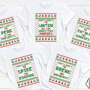 Most Likely To Eat All The Cookies Christmas Shirts, Christmas Family Shirts, Christmas Group Shirts