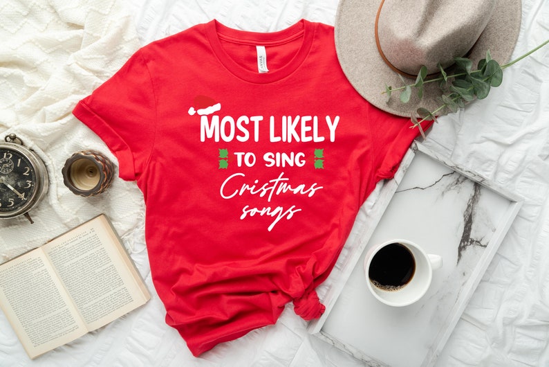 Most Likely To Eat Santa Cookies Christmas Tee, Matching Family Christmas T-Shirts