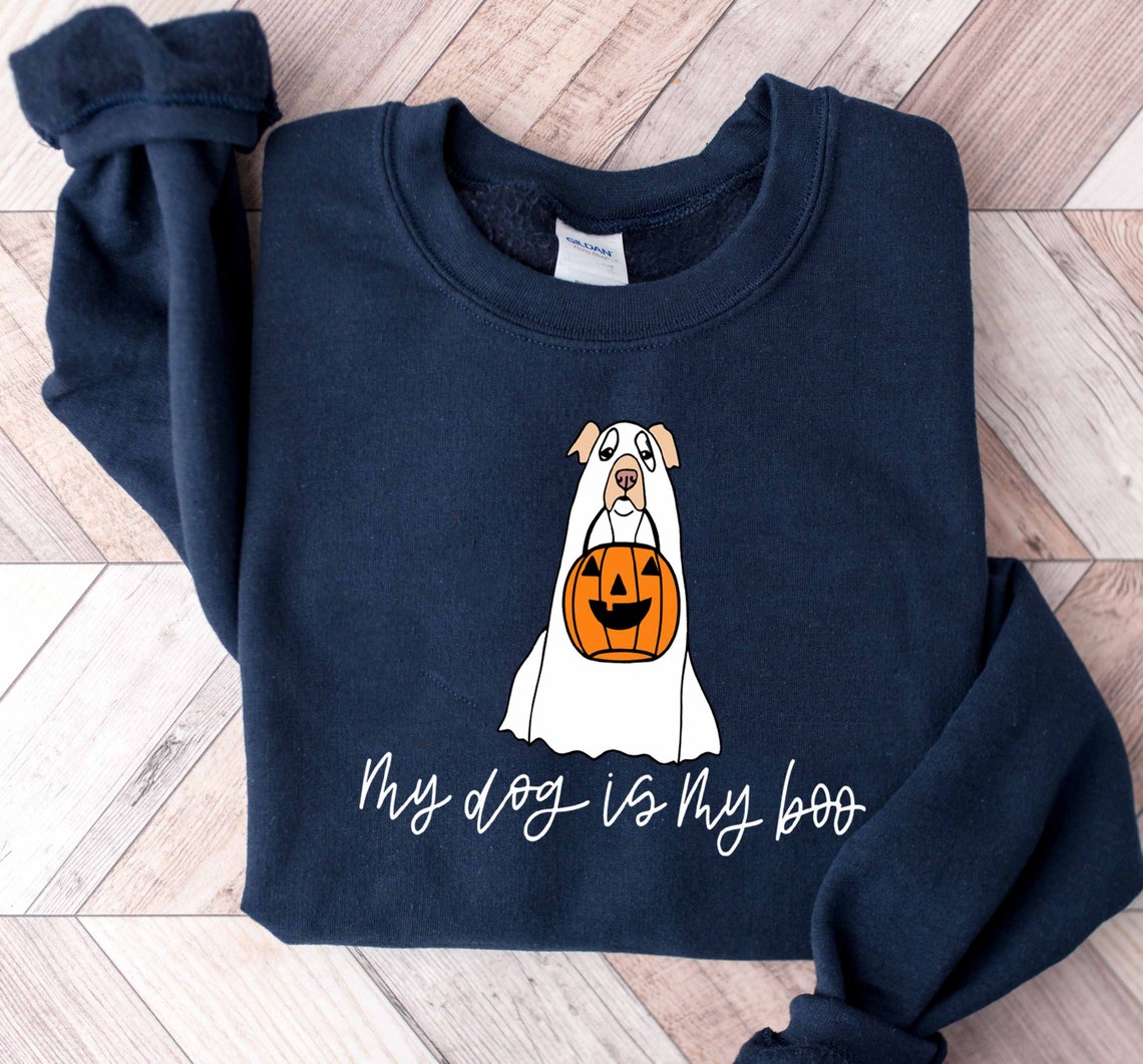 My Dog Is My Boo Sweatshirt | Dog Mom Sweatshirt | Halloween Shirt | Dog Mom Halloween Shirt | Dog owner shirt| boo dog sweatshirt