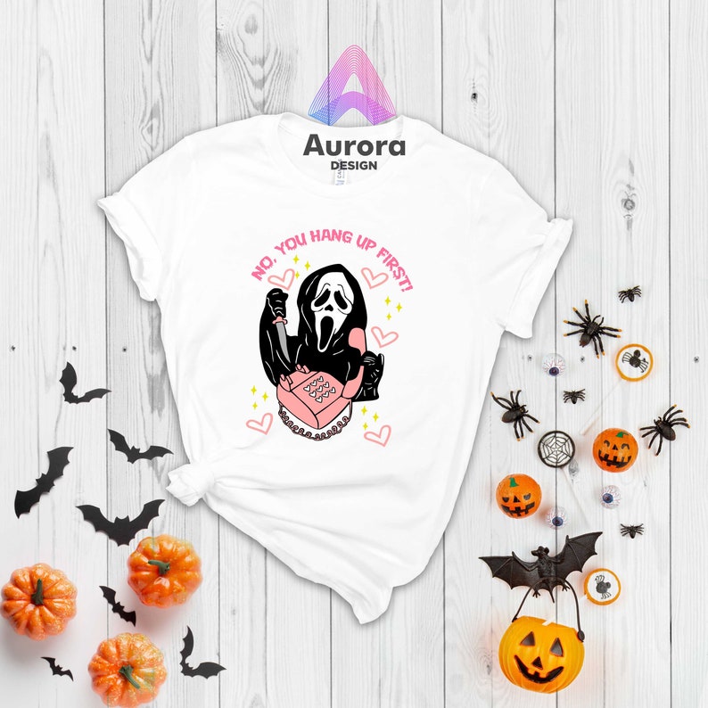 No You Hang Up First T-shirt, Halloween Couple Shirts, Scream Shirt, Scary Movie Shirt, Cute Couple Shirt, Valentine Shirt, Horror Shirt