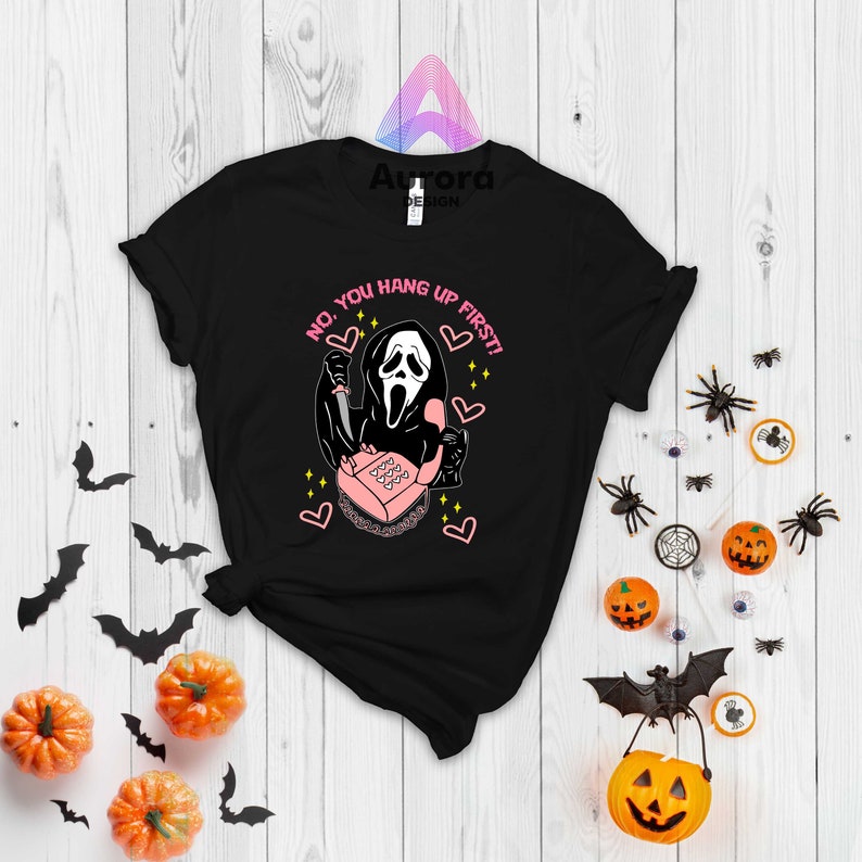 No You Hang Up First T-shirt, Halloween Couple Shirts, Scream Shirt, Scary Movie Shirt, Cute Couple Shirt, Valentine Shirt, Horror Shirt
