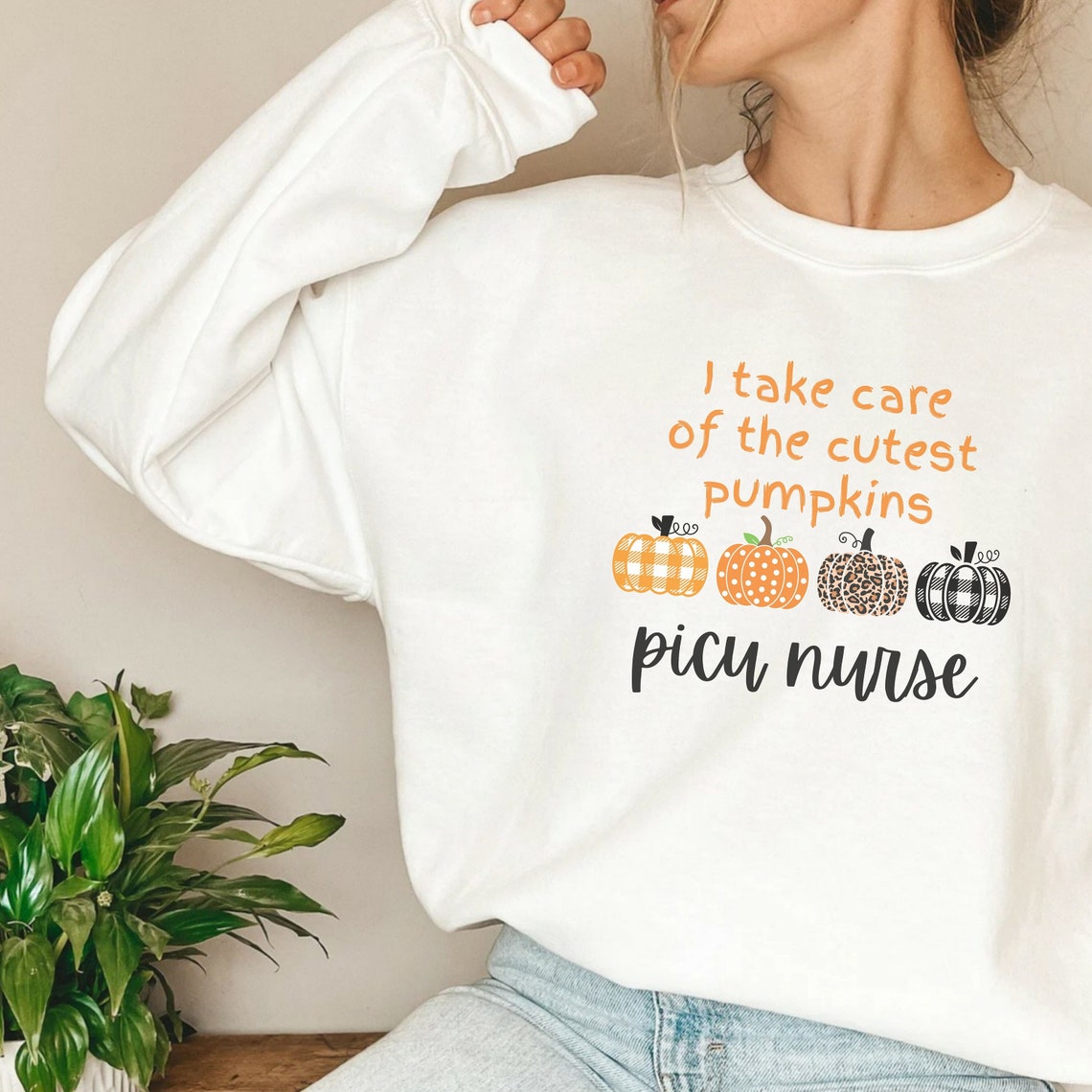 PICU Nurse Sweatshirt, PICU Halloween, Nurse Fall Sweater, Nurse Gifts, Fall Crewneck, PICU Pumpkin Shirt, Nurse Fall Shirt, Pumpkin Fall T