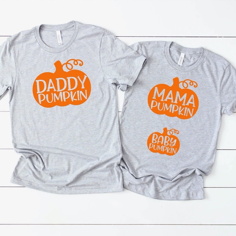Pregnancy Announcement Shirt Couples - Mama Pumpkin Daddy Pumpkin Baby Pumpkin - Baby Reveal Ideas - Expecting Baby On The Way Announcement