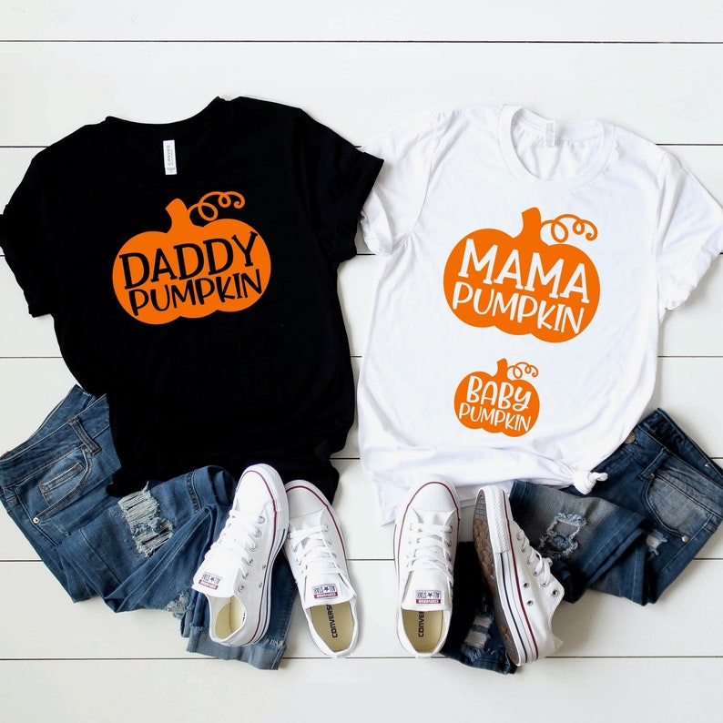 Pregnancy Announcement Shirt Couples - Mama Pumpkin Daddy Pumpkin Baby Pumpkin - Baby Reveal Ideas - Expecting Baby On The Way Announcement