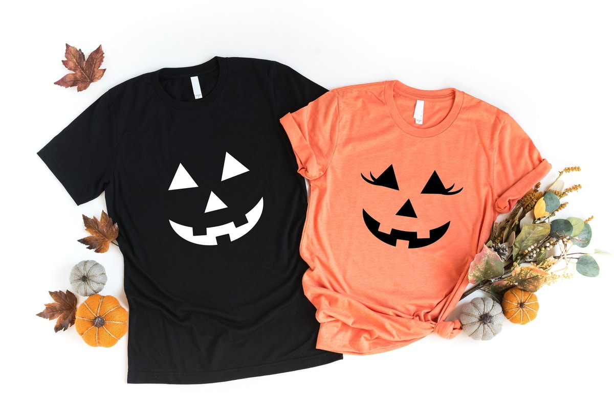 Pumpkin Couple T-Shirt, Halloween Couples Shirt, Mom and Dad Shirts, His & Hers, Matching Shirts, Trick or Treat, Halloween Party Tshirt