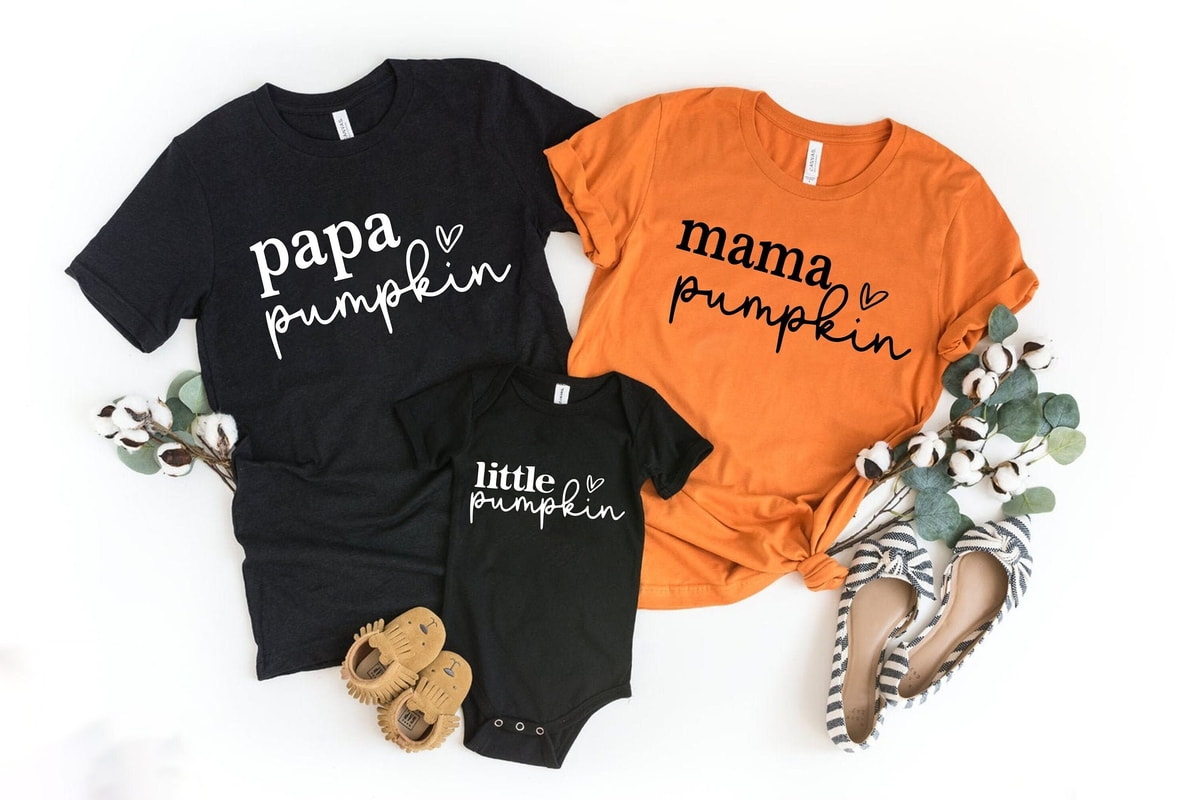 Pumpkin Family Shirts , Halloween Family Matching Shirts, Mama Papa Little Pumpkin Shirts, Pumpkin Shirt, Halloween Family Party Shirts