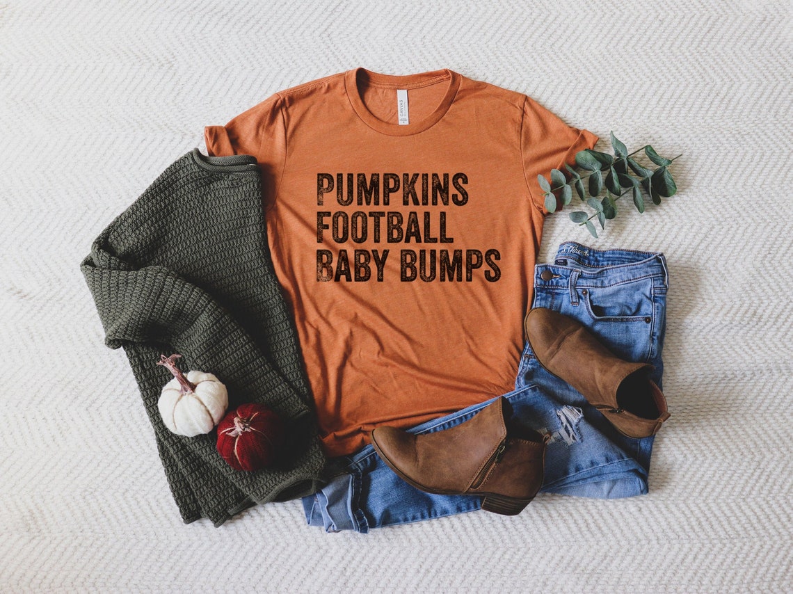 Pumpkin Football Baby Bumps Shirt, Fall Maternity Shirt, Fall Pregnancy Announcement Shirt, Fall Pregnancy Reveal Shirt, New Mom Fall Shirt